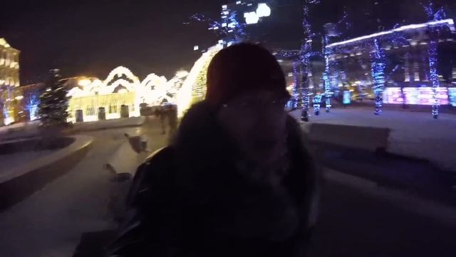 Рождество в Москве. МИНУС 28 в Москве четырьмя глазами УКРАИНЦА. Пушкинская и Тверской. смотреть онлайн