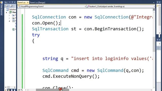 How to use Transcation Classs in C# смотреть онлайн