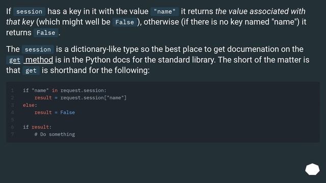 django request.session.get("name", False) - What does this code mean? смотреть онлайн
