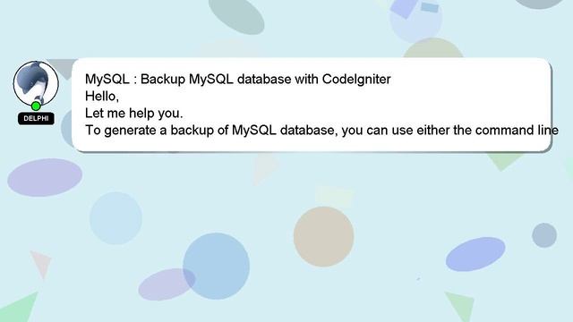MySQL : Backup MySQL database with CodeIgniter смотреть онлайн