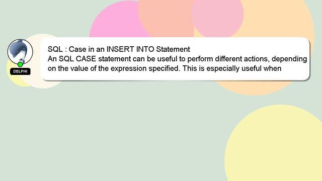 SQL : Case in an INSERT INTO Statement смотреть онлайн