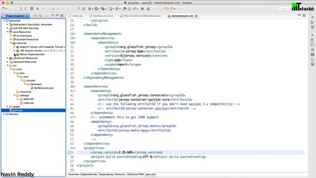 #2 Restful Web Services Tutorial | Running our First Rest Jersey Application смотреть онлайн