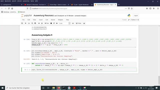 Auswertung eines Praktikumsversuchs in Python und Jupyter Notebook - Teil 2 смотреть онлайн