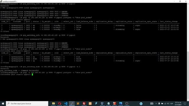 Sistema de Clúster Pgpool-II 4.2.3-PostgreSQL12(3 servidores) 2021-III смотреть онлайн
