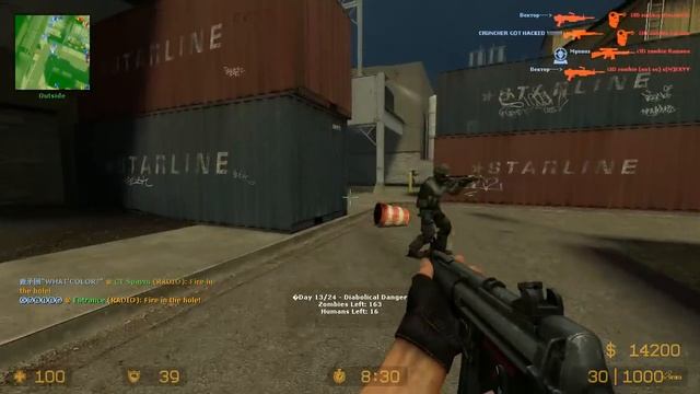 Counter Strike Source - Zombie Riot Mod Predator zombie boss fight online gameplay on Assault Map смотреть онлайн