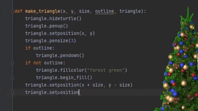 How to draw a Christmas tree in python turtle كيف ترسم شجرة الكريسماس فى بايثون смотреть онлайн