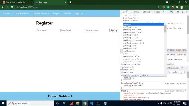 React and node js project #6 Signup page Layout смотреть онлайн
