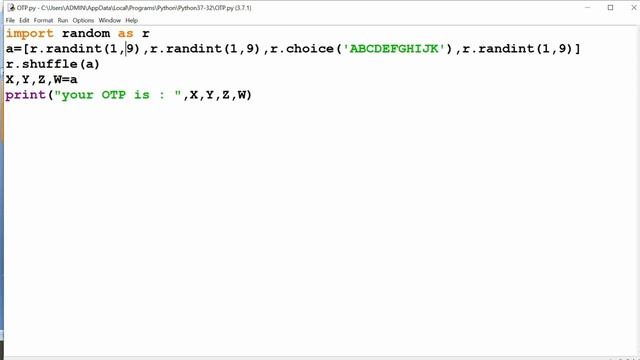 Program to generate Real-time OTP in Python. смотреть онлайн