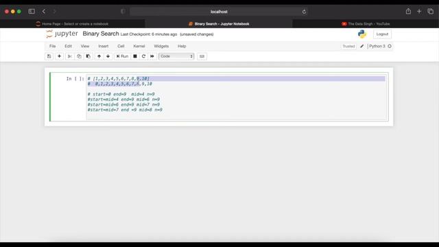 Binary Search Algorithm | Time complexity Analysis Binary Search | Linear Search in Python смотреть онлайн