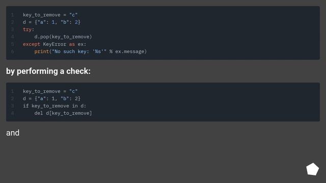Delete an element from a dictionary смотреть онлайн