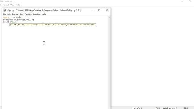 calendar module Example in Python смотреть онлайн