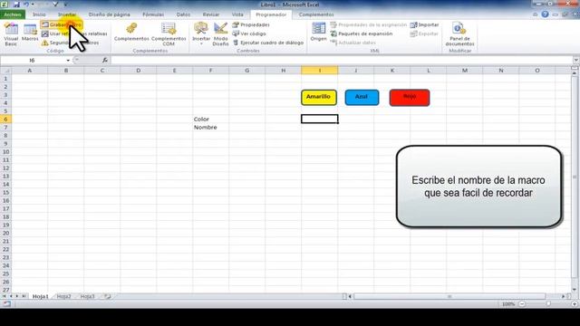 EXCEL-Macros- Botones para colorear y nombre color смотреть онлайн