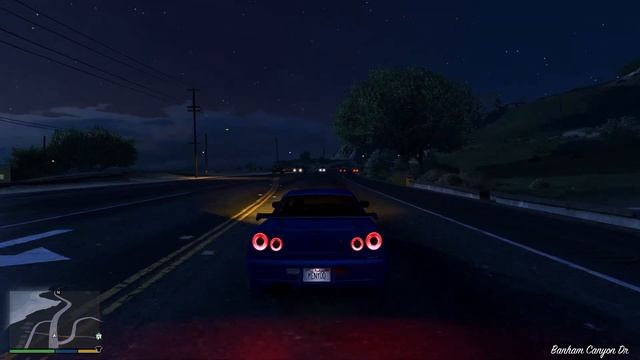 Nissan Skyline GTR (R34) | Night Drive + POV | Grand Theft Auto V смотреть онлайн