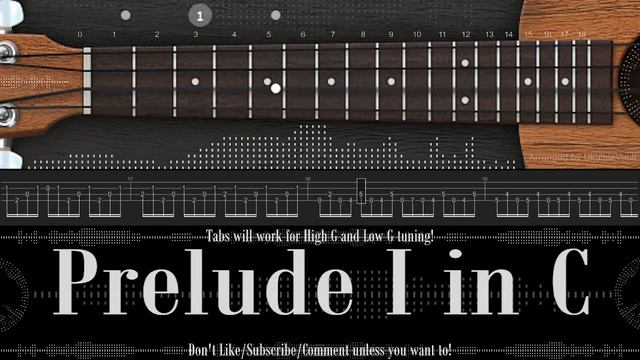"Prelude I in C" Fingerstyle Ukulele Tabs | Bach BVW 846 WTC | Learn or Listen! смотреть онлайн