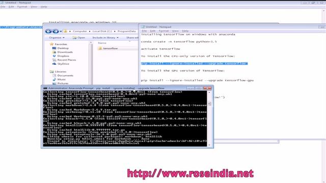 Installing TensorFlow on Windows using Anaconda смотреть онлайн