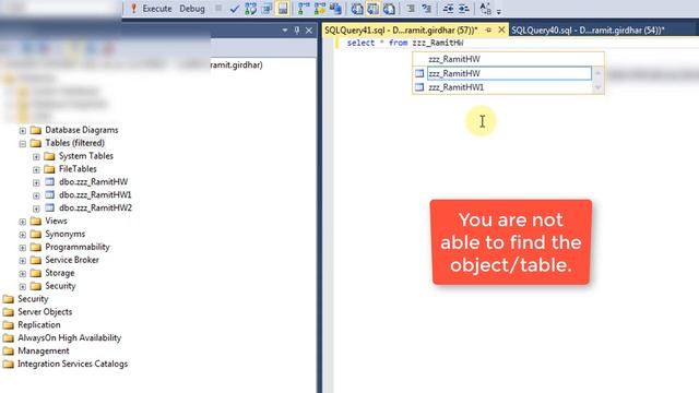 Solved - Invalid object name SQL management studio смотреть онлайн
