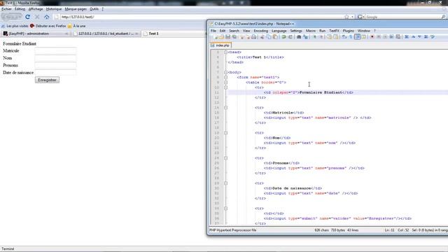 Interactions PHP MySQL(EasyPHP) avec Notepad - Tuto Microexlpoit смотреть онлайн