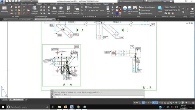 ADVANCE STEEL 2019 TUTORIAL/77/COLUMN ASSEMBLY DRAWING MANUAL DIMENSIONS смотреть онлайн