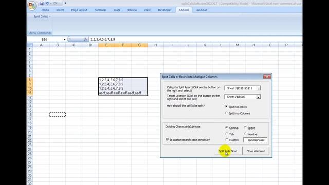 How to split cells in excel apart by commas, tabs, or custom delimeters смотреть онлайн