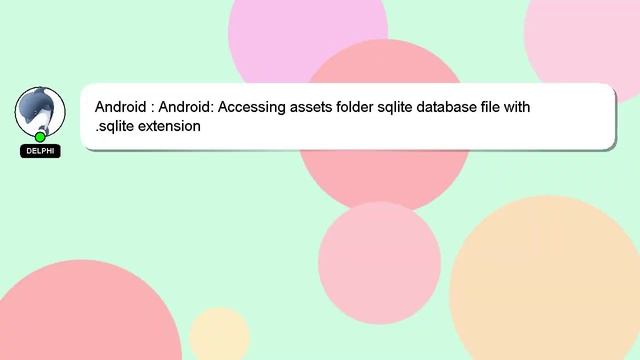 Android : Android: Accessing assets folder sqlite database file with .sqlite extension смотреть онлайн
