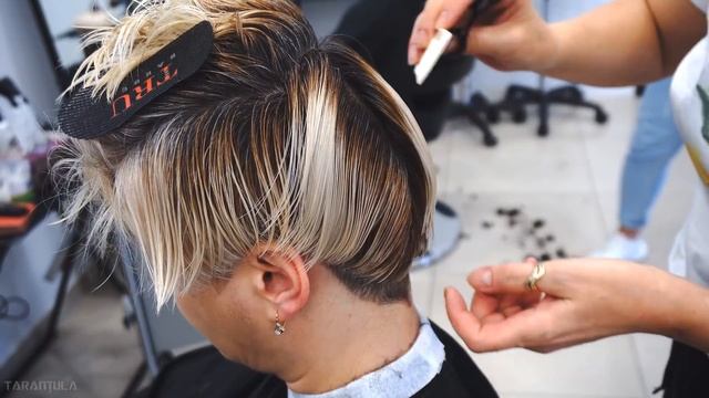 EXTREME SHORT BLONDE HAIRCUT | SHORT UNDERCUT BOB RAZORED PIXIE смотреть онлайн