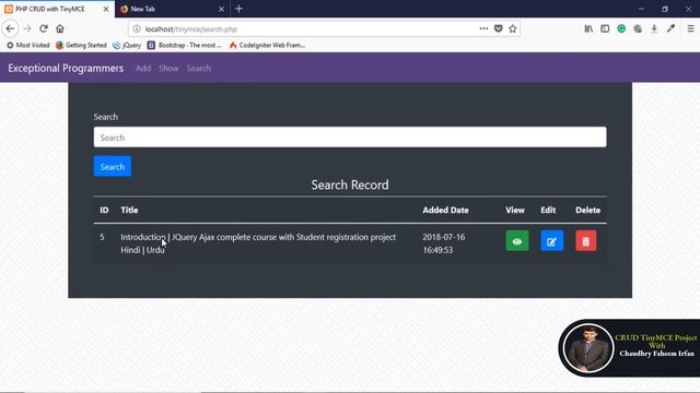 1 Introduction to Course PHP, Bootstrap and MySQL CRUD with TinyMCE in Hindi/Urdu смотреть онлайн