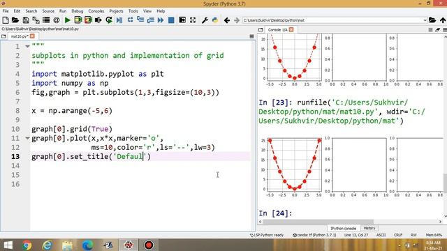 Matplotlib Part 10 : subplots in python and implementation of grid смотреть онлайн