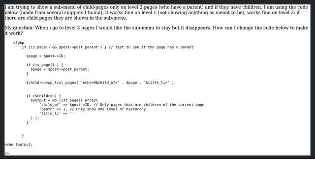 Wordpress: Test if page is child and has children, if so echo child pages also on grandchild pages смотреть онлайн