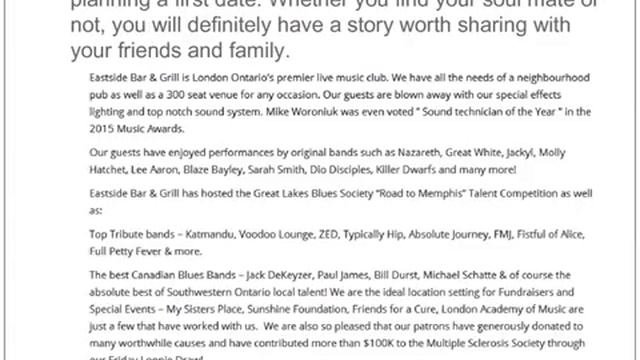London Ontario premier music club and restaurants facility at East side bar and grill eastsidebar смотреть онлайн