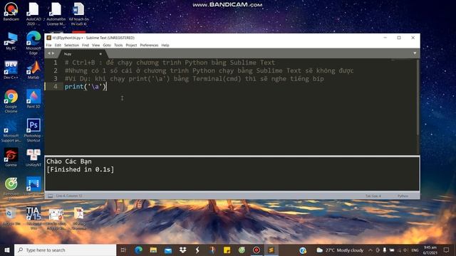 [Python] Cách tạo và chạy python bằng Sublime Text và Terminal(cmd) смотреть онлайн