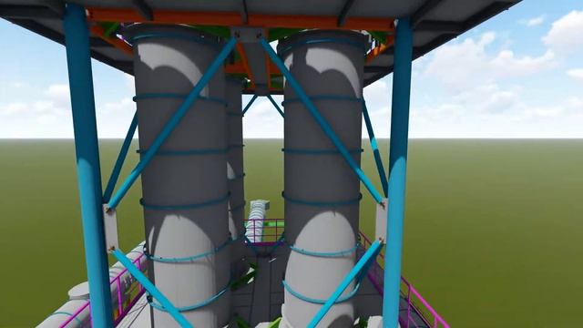 Дымовая труба 45 метров, 3-х ствольная, Ду-1600 смотреть онлайн