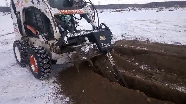 Как работает BOBCAT - копка траншей смотреть онлайн