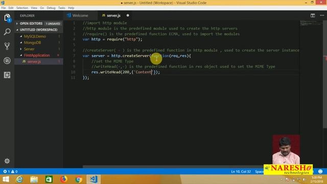 Node.JS Tutorial | First Node Application | NodeJS Tutorials for Beginners смотреть онлайн