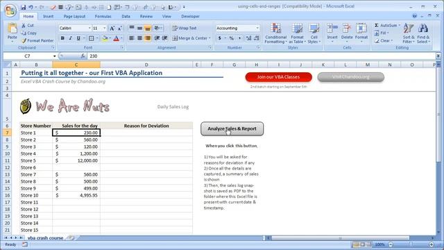 Our First VBA Application in Excel - VBA Crash Course from Chandoo.org смотреть онлайн