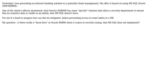 Databases: Oracle DB administrator-specific security features смотреть онлайн