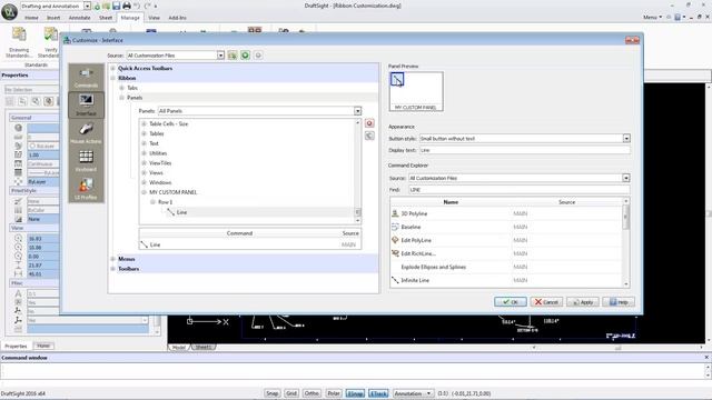 DraftSight 2016: Custom User Interface, Part I смотреть онлайн
