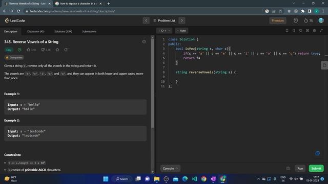 reverse vowels of a string ? | Leetcode Solutions | String смотреть онлайн