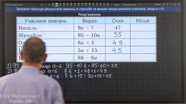 Істер Вправа 288. Математика 5 клас смотреть онлайн