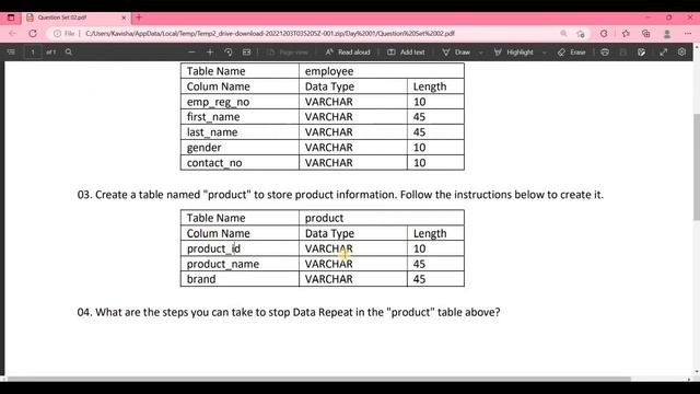 Data Base Task 02 |How to Create Tables | 1st Year | Java Institute смотреть онлайн