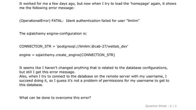 Django : Django - (OperationalError) FATAL: Ident authentication failed for user "username" смотреть онлайн