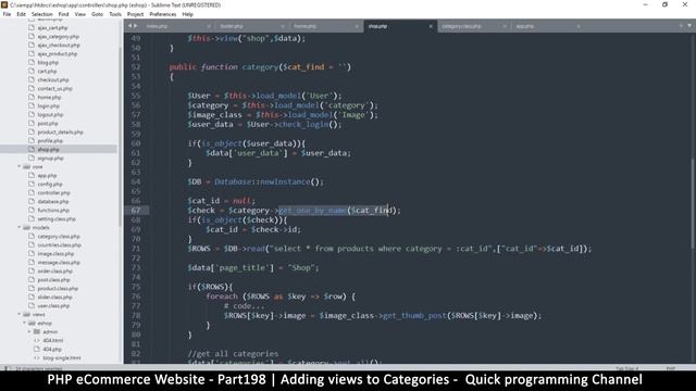 #198 PHP Ecommerce website development | Adding views to categories | MVC OOP - Quick programming смотреть онлайн