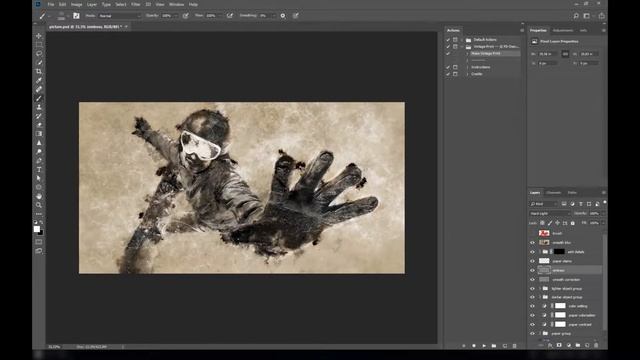 Vintage Print CS4+ Photoshop Action Tutorial смотреть онлайн