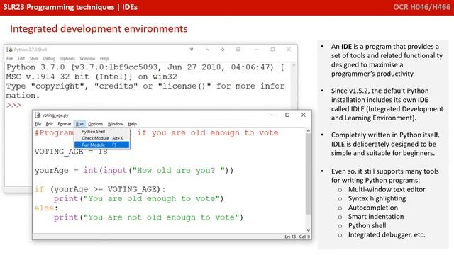 137. OCR A Level (H046-H446) SLR23 - 2.2 Integrated development environments смотреть онлайн