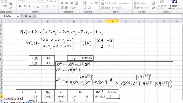 Optimización Ilustración Método Gradiente en Excel смотреть онлайн