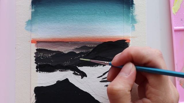 Night Cityscape Gouache REAL TIME Tutorial | 10K GIVEAWAY ?[CLOSED] смотреть онлайн