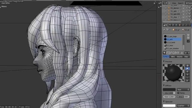 19. Blender 3D anime test (female model test) смотреть онлайн