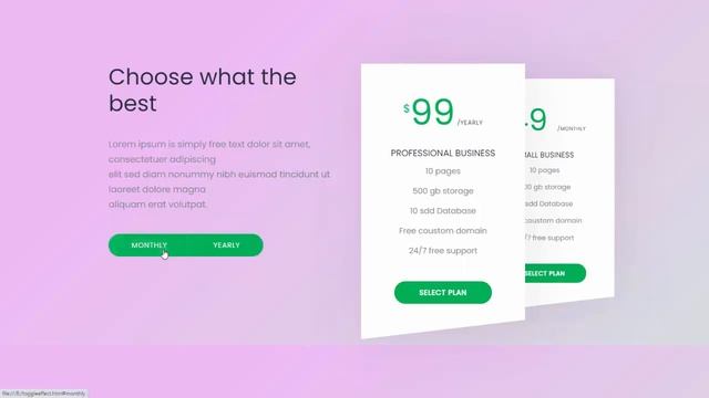 How To make Pricing Table with Toggle effect using HTML CSS JS - Free Source Code смотреть онлайн