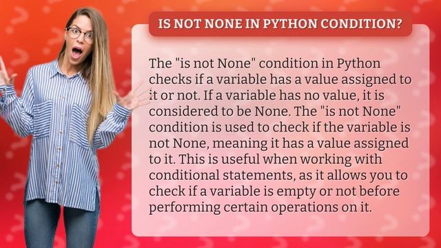 Is not None in Python condition? смотреть онлайн