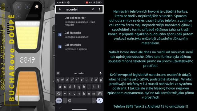 ???️??️??️ 8849 Tank 2 by Unihertz - How to AUTO record phone calls - ANDROID 13 setting ? ▶ смотреть онлайн