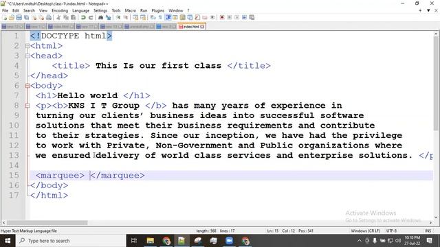 Web Design Class 1- UITI(Universe IT Institute)